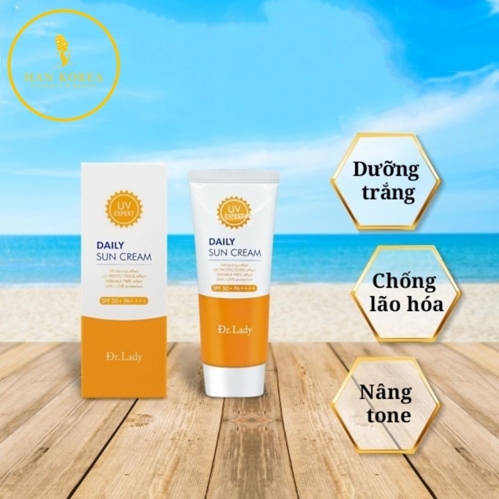 Kem chống nắng DAILY SUN CREAM 3 IN 1 SPF50+ PA ++++ 60ML Mẫu mới - HANKOREA