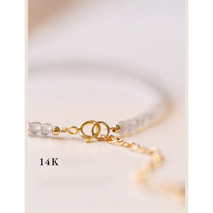 [Hàng Mới Về] Vòng Đeo Tay Đá Mặt Trăng Xám Đơn Giản