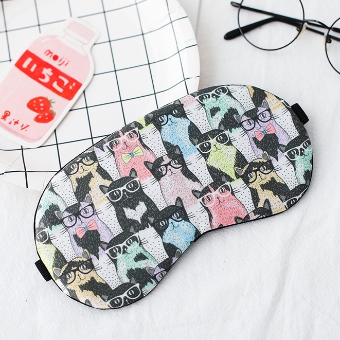 Bịt mắt cao cấp vải cotton có túi zip +có túi gel massage lạnh - hoạ tiết phong cách Nhật Ban