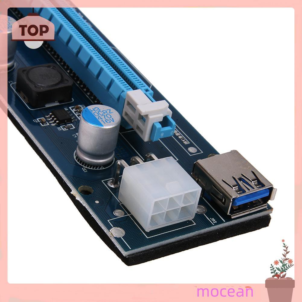 Card Mở Rộng Pci-E 1x Sang 16x Kèm Dây Cáp Và Đèn Led Cho Btc Miner