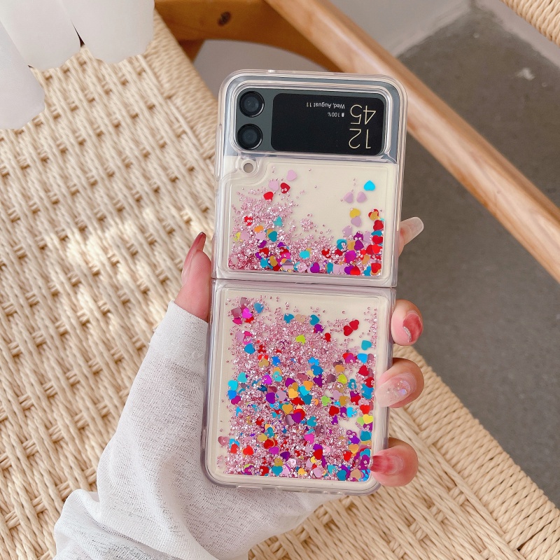 Ốp Điện Thoại Kim Tuyến Nước Nhiều Màu Chống Sốc Cho Samsung Galaxy Z Flip 4 Z Flip 3