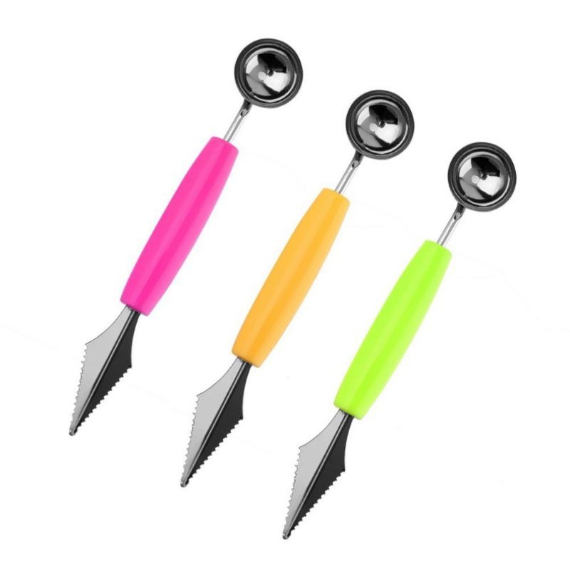 Dao cắt tỉa hoa củ quả, dao tạo hình hoa quả 2 đầu bằng inox