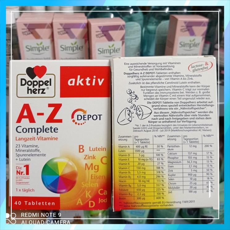 Viên Uống Bổ Sung Vitamin, Khoáng Chất Tổng Hợp Giúp Tăng Cường Sức Khỏe Doppelherz Aktiv A-Z Depot Đức Hộp 30 Viên | BigBuy360 - bigbuy360.vn