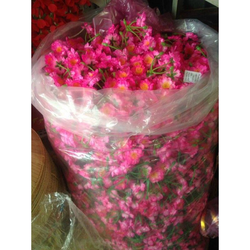 Set 1kg Hoa Mai Đào Chùm Decor nhà cửa Chơi Tết