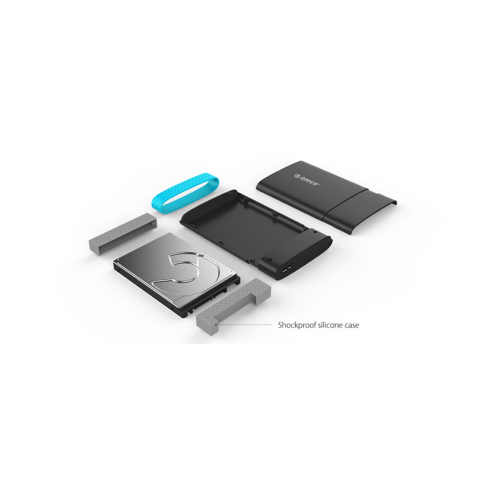 Hộp ổ cứng 2.5&quot; SSD/HDD SATA 3 USB 3.0 ORICO 2538U3-BK( ĐEN)