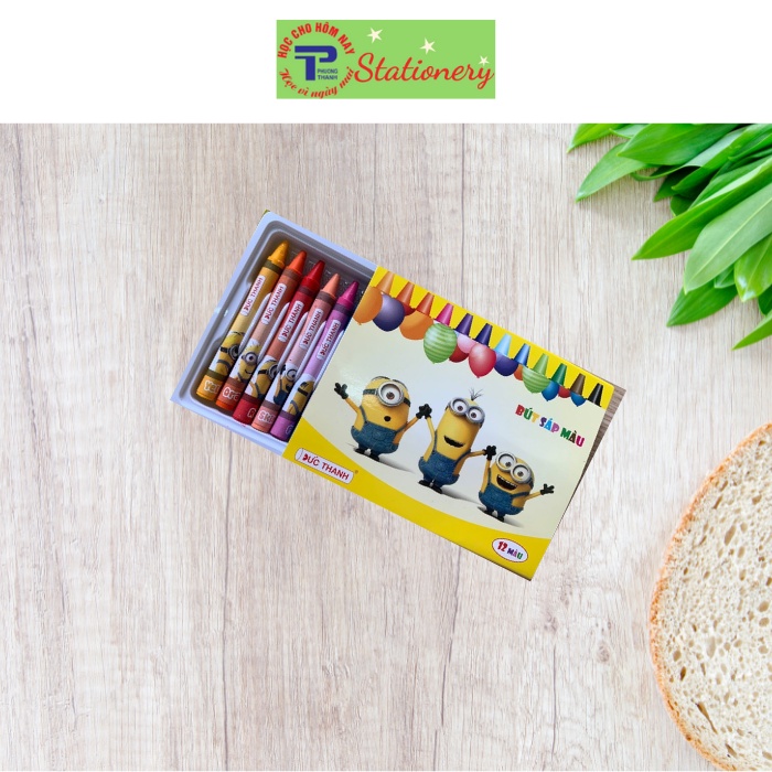 Bút sáp màu Đức Thanh họa tiết MINION đáng yêu  12/18 màu