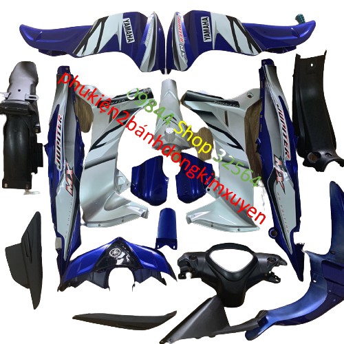 (HOT ) Fuil bộ dàn áo xe jupiter gravita MÀU XANH DƯƠNG -BẠC