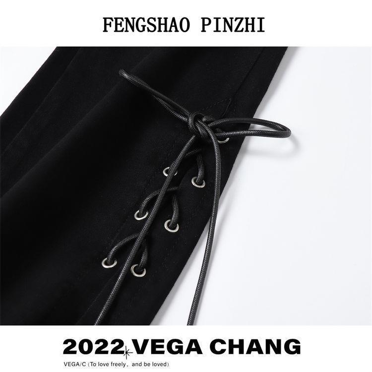 Quần Jeans Đen Lưng Cao Xẻ Tà Phong Cách Hàn Quốc Cho Nữ