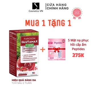 Viên uống giảm nám trắng da chống nắng Glutamax 1000 hộp 30 viên
