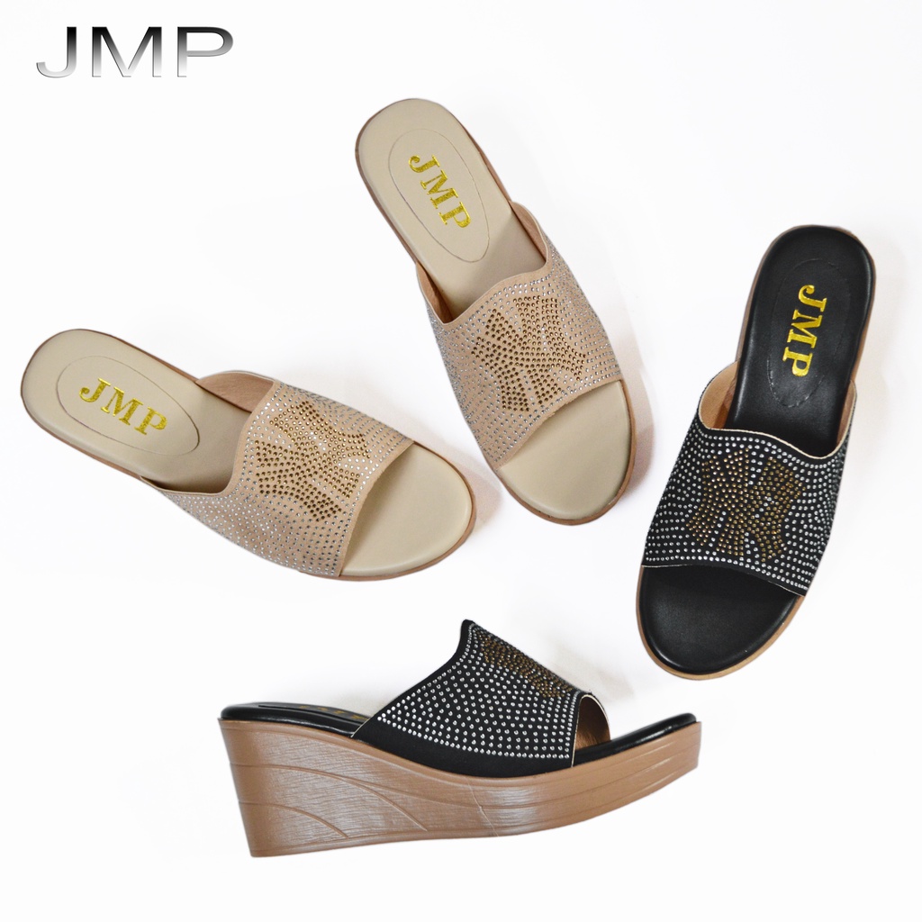 JMP - Dép Nữ Đế Xuồng Đính đá Cao 7cm Mã DE19