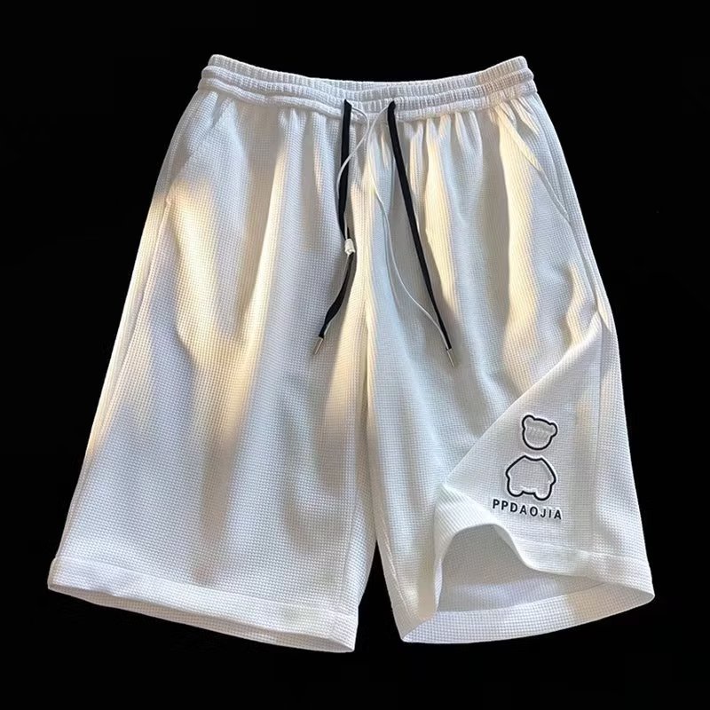 Quần Short Màu Trơn In Họa Tiết Gấu Phong Cách Hàn Quốc Thời Trang Mùa Hè Cho Nam