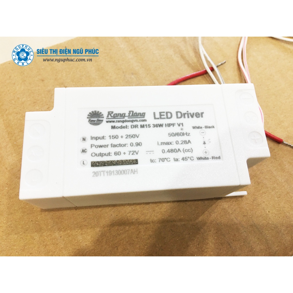 Nguồn đèn LED DRIVER 36W - chính hãng RẠNG ĐÔNG