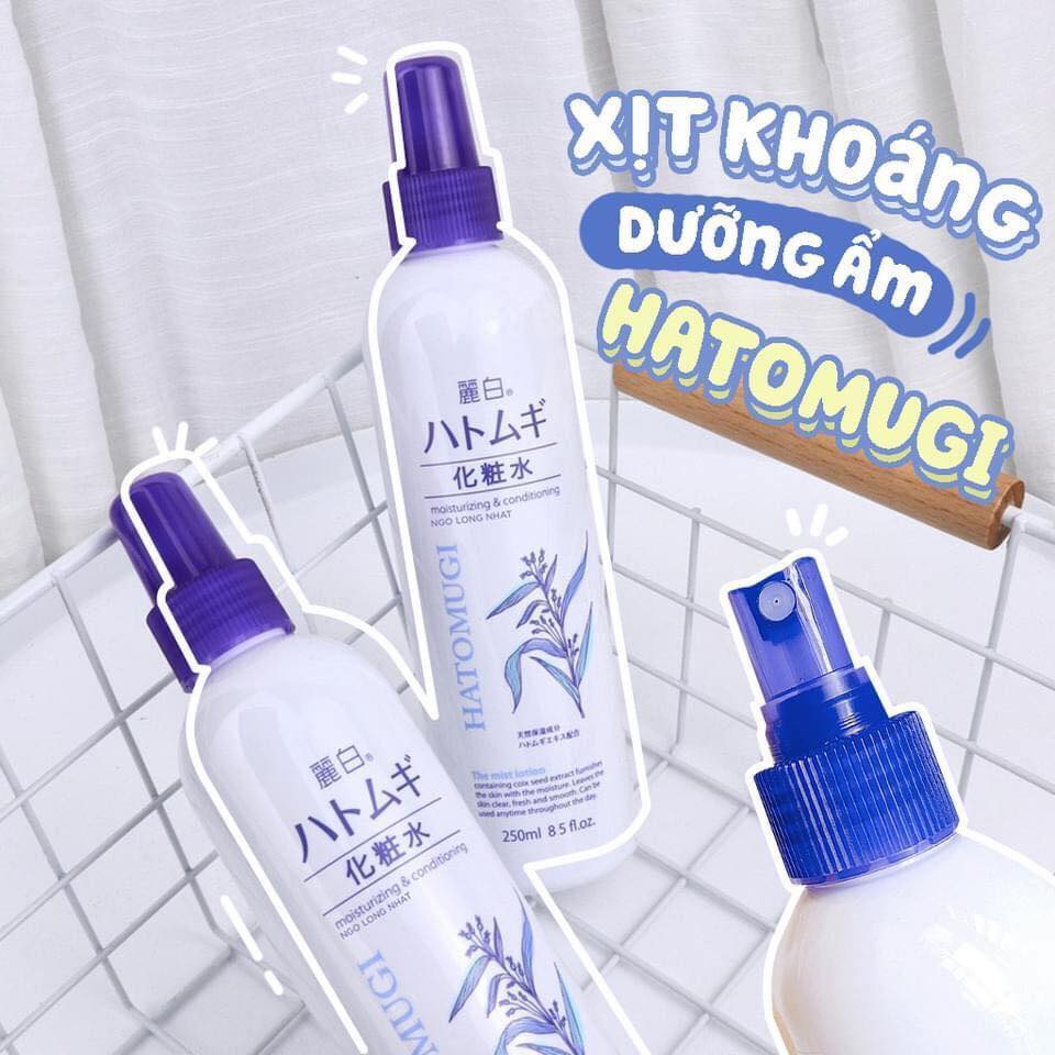 Xịt Khoáng Ý Dĩ Dưỡng Ẩm Làm Sáng Da Hatomugi Moisturizing &amp; Conditioning The Mist Lotion 250ml