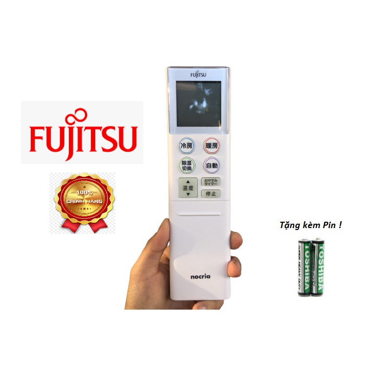 Điều khiển điều hoà Fujitsu nội địa Nhật chữ Nhật, Chính hãng, Tặng pin !