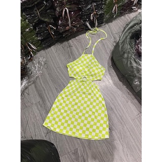 Váy Ca rô body hở lưng