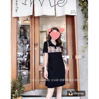 Oder Váy cổ đức phối kẻ