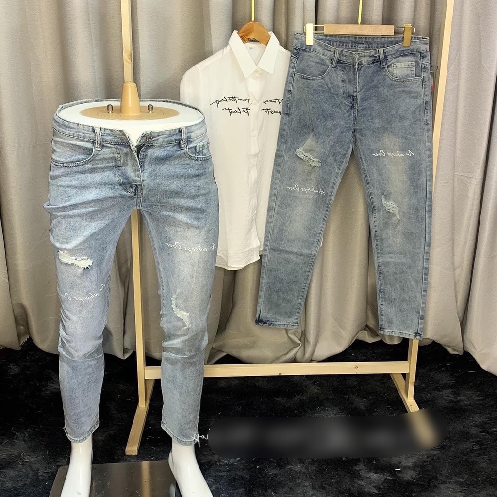 Quần jean nam xanh trơn chất bò cao cấp co dãn 4 chiều đẹp from dáng skinny mẫu mới thời trang cao cấp beautiulgilr T57