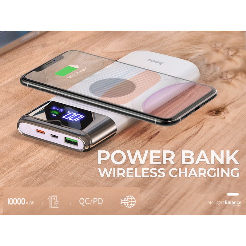 Pin sạc dự phòng không dây, Hỗ trợ sạc nhanh Hoco PD 18W QC 3.0 J63 10.000mAh