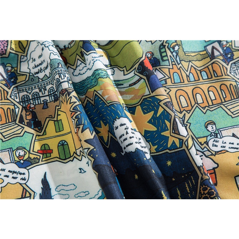 Short Sleeve Shirt With Cartoon Patterns Fashion Dynamic Korean Style For Men