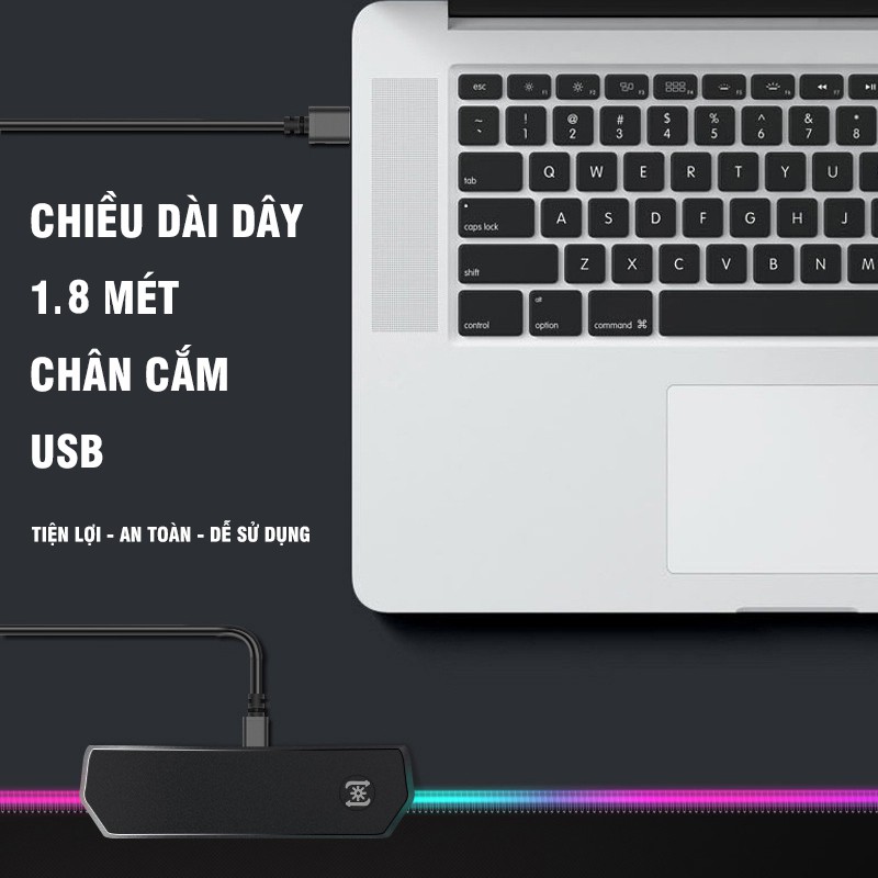 Pad lót chuột bàn phím có đèn LED RGB cỡ lớn 80*30cm chống nước chống trơn hiệu quả