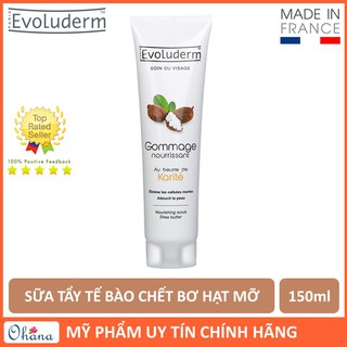 Sữa Tẩy Tế Bào Chết Evoluderm Da Mặt Tinh Chất Bơ Hạt Mỡ Karite 150ml