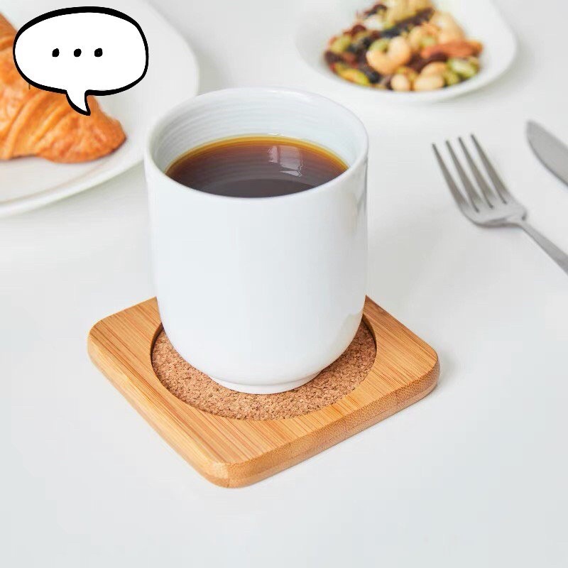 LĐế Lót Cốc Ly Tròn Vuông Cách Nhiệt Chống Trượt - Miếng Lót Cốc Giá Rẻ - Lót Ly Bằng Tre