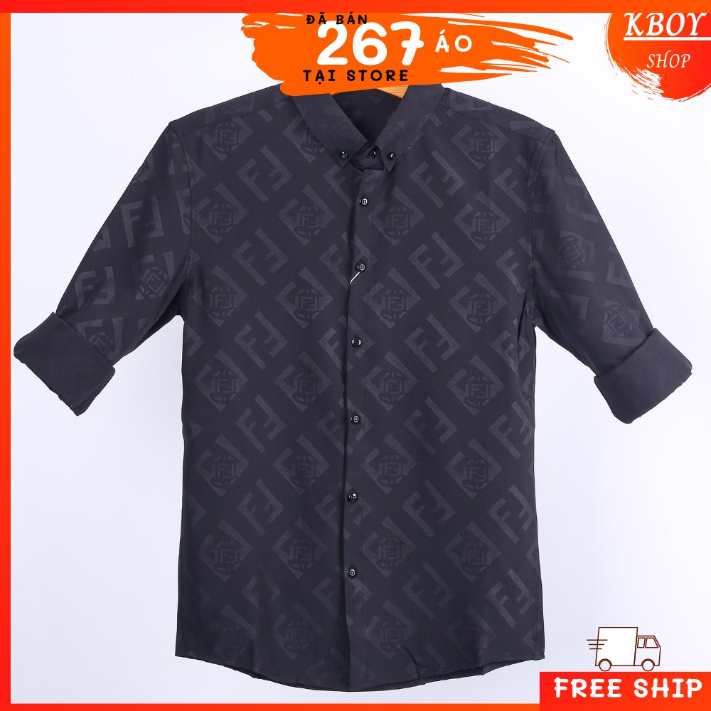 Áo sơ mi tay dài- cổ bẻ Họa tiết cao cấp, Mềm mịn, thoáng mát, Lịch lãm, tinh tế, Màu xám, co giãn tốt - G571 | BigBuy360 - bigbuy360.vn