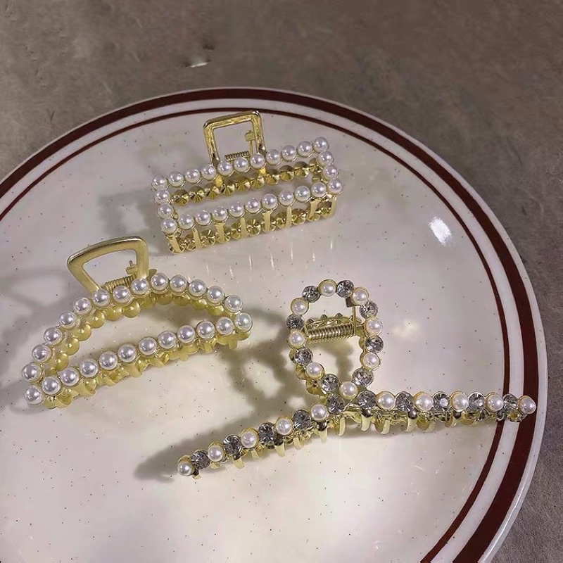 Kẹp tóc kim loại Hàn quốc đính đá