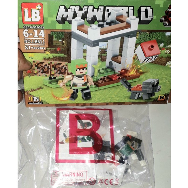 Lắp ráp 1 hộp Minecraft My World LB611 Lâu Đài có nhiều chi tiết bằng nhựa ABS