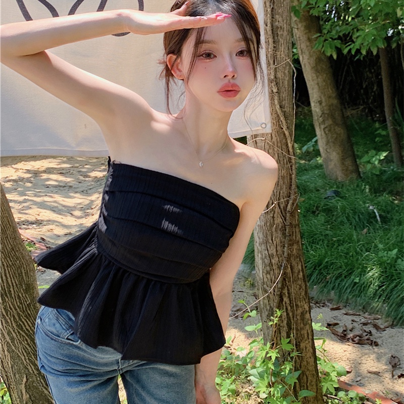 Áo Ống Màu Trơn Không Tay Thời Trang Mùa Hè Cho Nữ