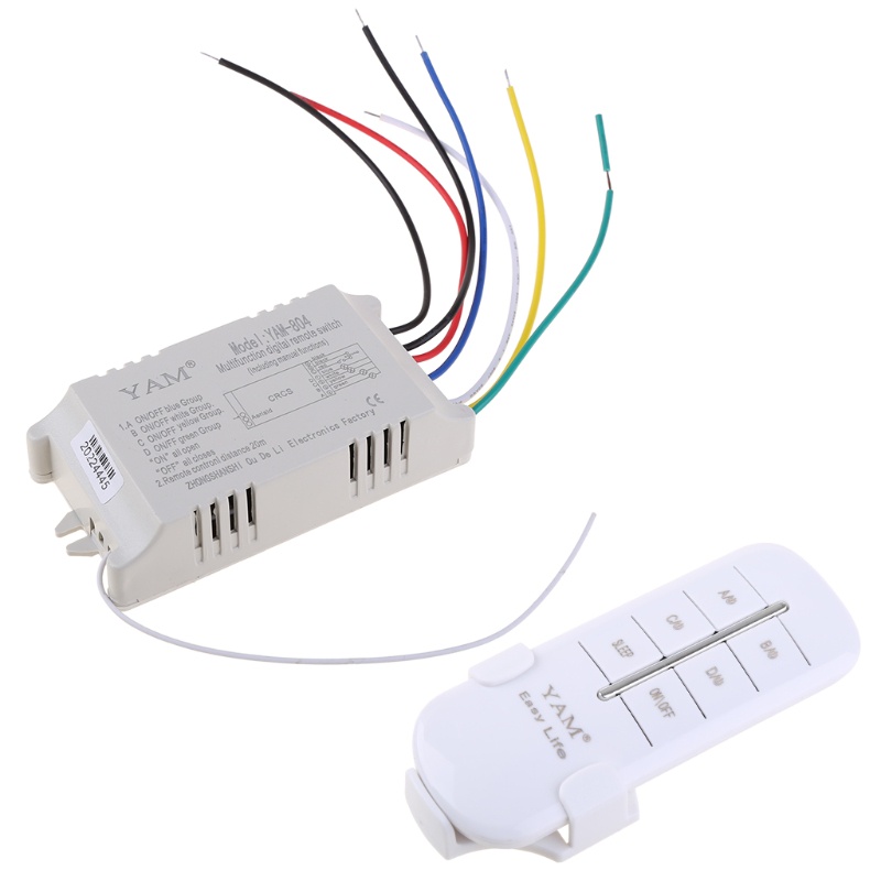 Điều Khiển Đèn Từ Xa Không Dây 4 Nút ON OFF 220V