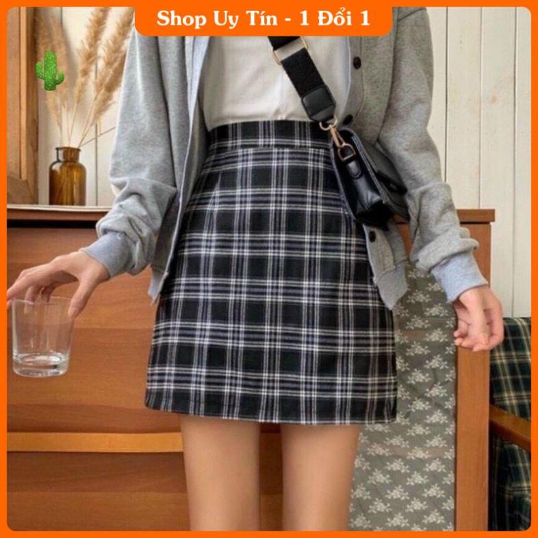 [GIÁ TỐT] CHÂN VÁY CHỮ A CARO CÓ LÓT TRONG -IB | BigBuy360 - bigbuy360.vn