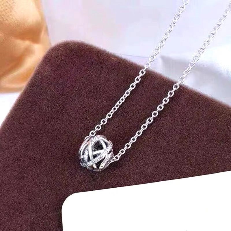 PANDORA Vòng cổ Mạ Bạc 925 Mặt Hình Galaxy Thời Trang Cho Nữ