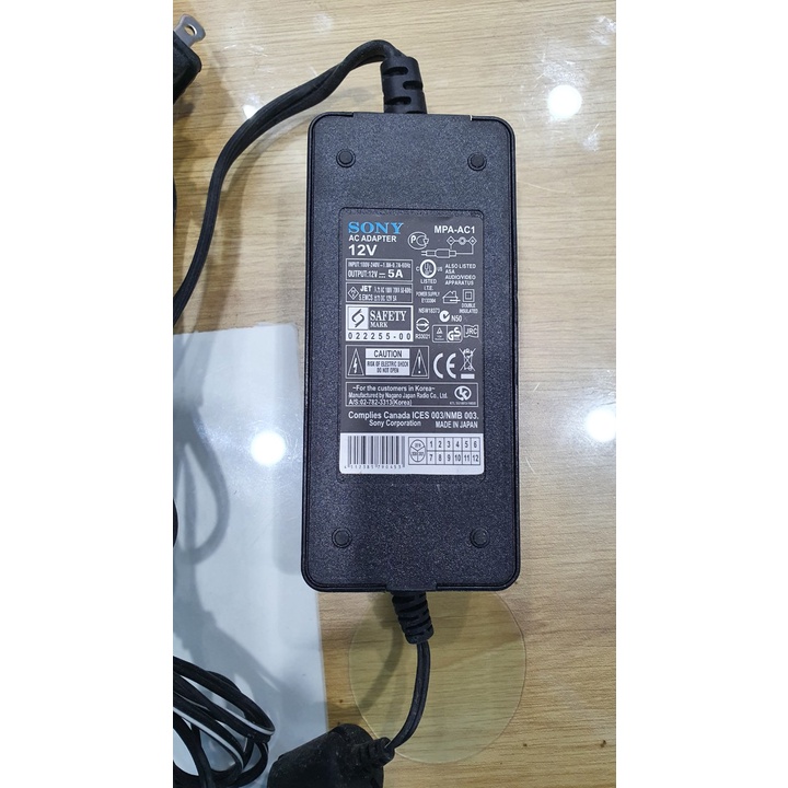 Adapter nguồn sony 12V 5A MPA-AC1, hàng nhật xịn, bảo hàng 12 tháng.