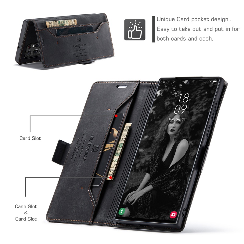 Ốp Lưng Điện Thoại Dạng Ví Da Lật Dành Cho Samsung S22 Note 20 Ultra Note10 Plus Pro