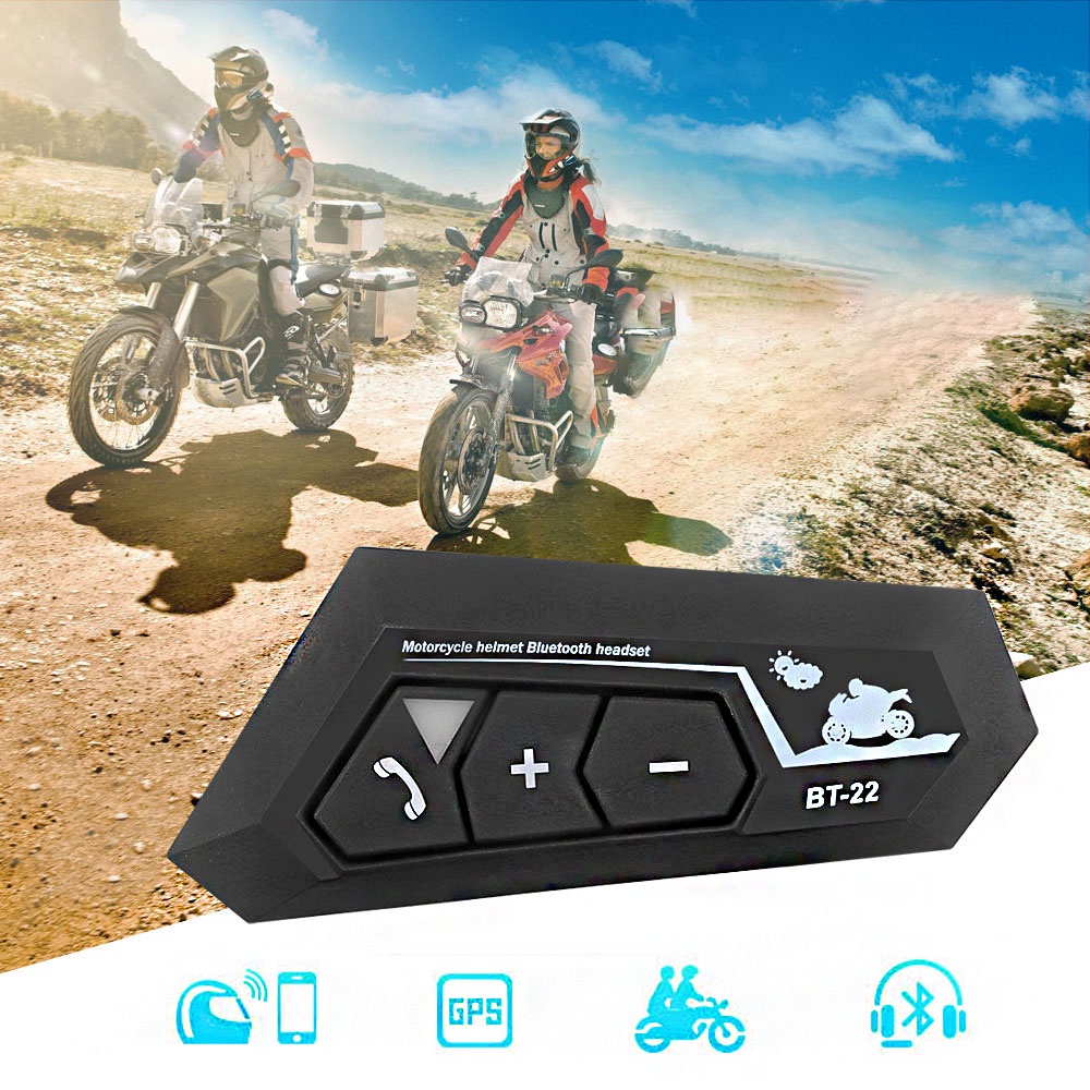 Tai Nghe Bluetooth 5.0 Bt22 Không Dây Gắn Mũ Bảo Hiểm Xe Mô Tô Mp3 Với Chip CSR Chip