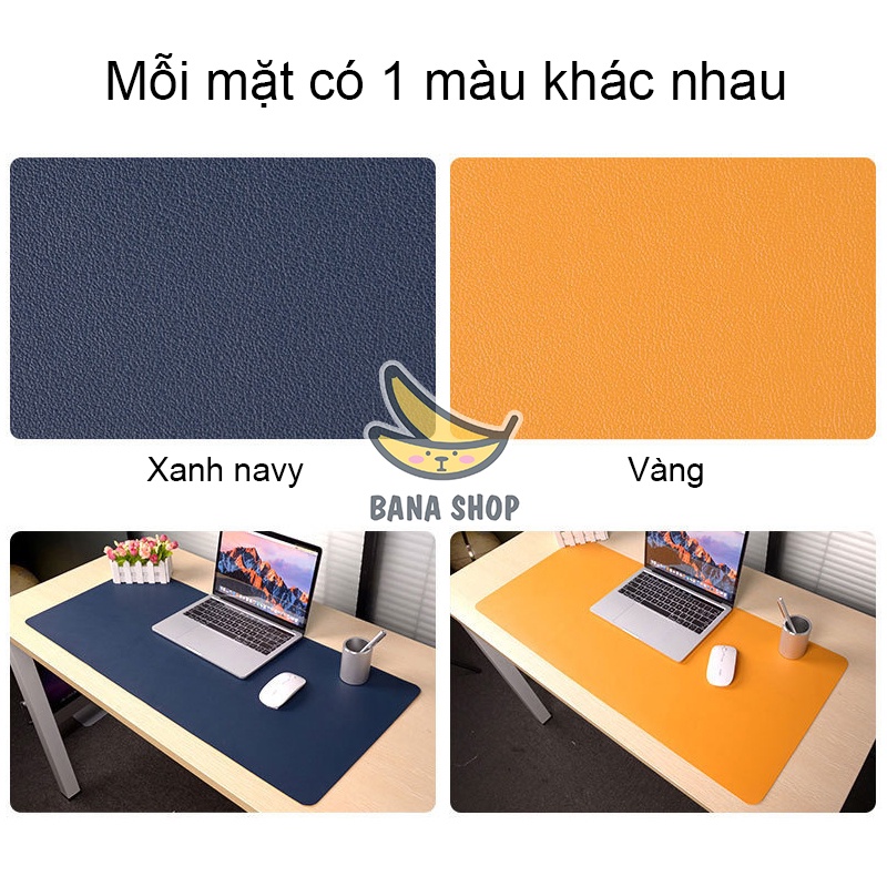 Thảm da, miếng lót trải bàn làm việc deskpad kiêm lót chuột dài 2 mặt chống nước