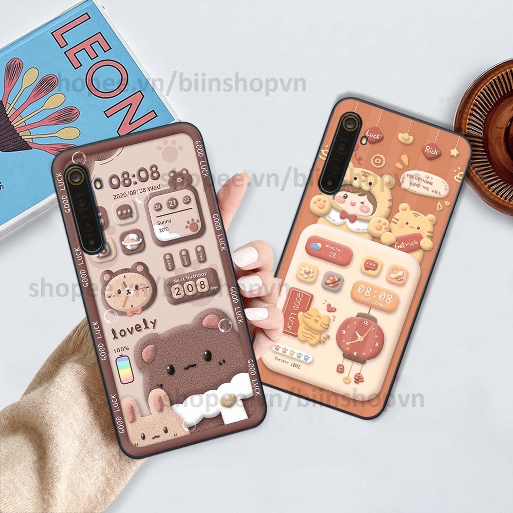 Ốp Realme 6 / 6 Pro in 3D icon gấu nổi siêu xinh, siêu đáng yêu, cá tính phong cách