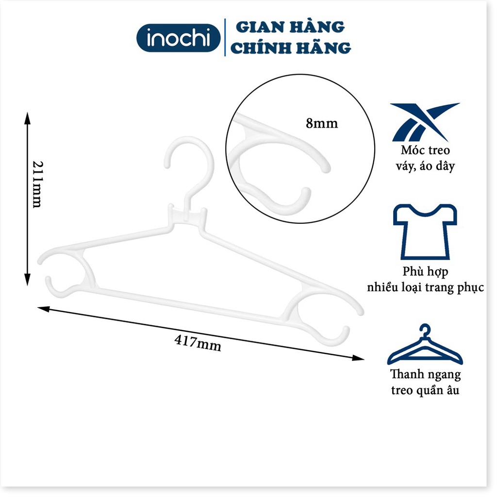 [SET 10] Móc quần áo -kiểu Hara 183 INOCHI giúp quần áo gọn gàng ngăn lắp với thiết kế chắc chắn MA183