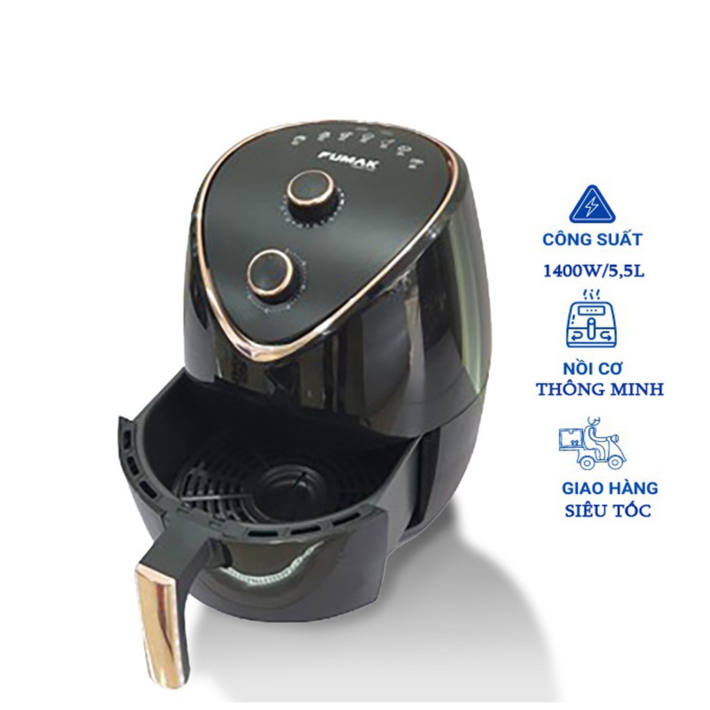 Nồi Chiên Không Dầu Fumak 5.5L NHẬP KHẨU NHẬT FM2055, , chính hãng Nhật Bản, Dễ Sử Dung, Tiện Lợi