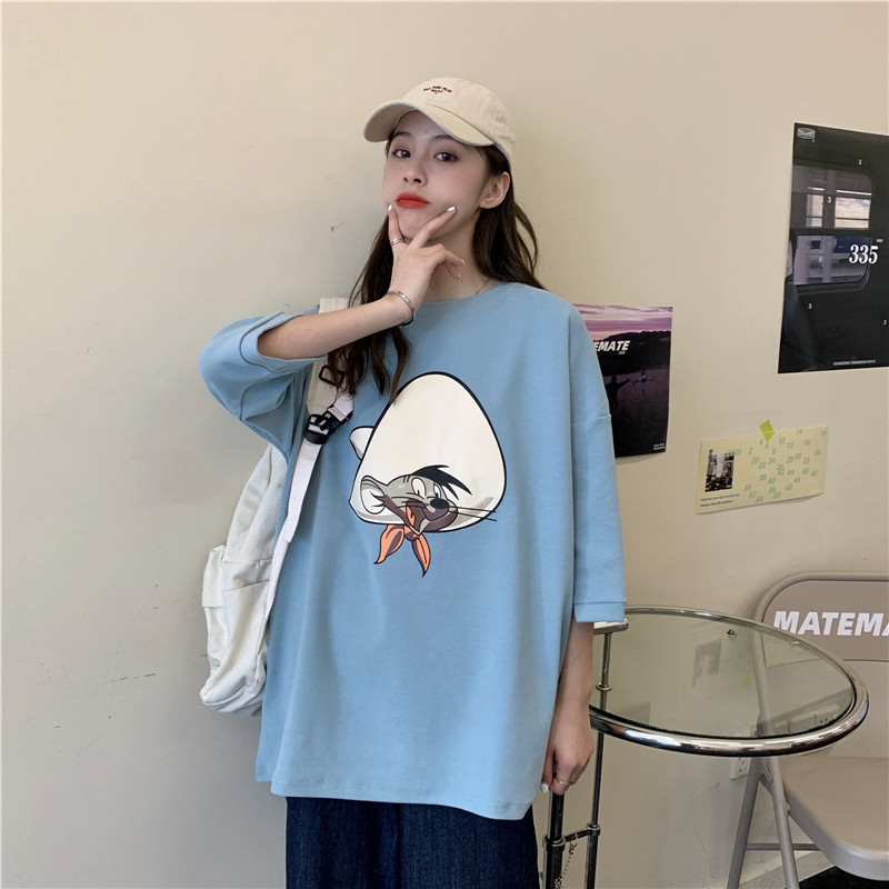 NRVP Áo Thun Nữ Form Rộng Tay Ngắn Thời Trang 2021