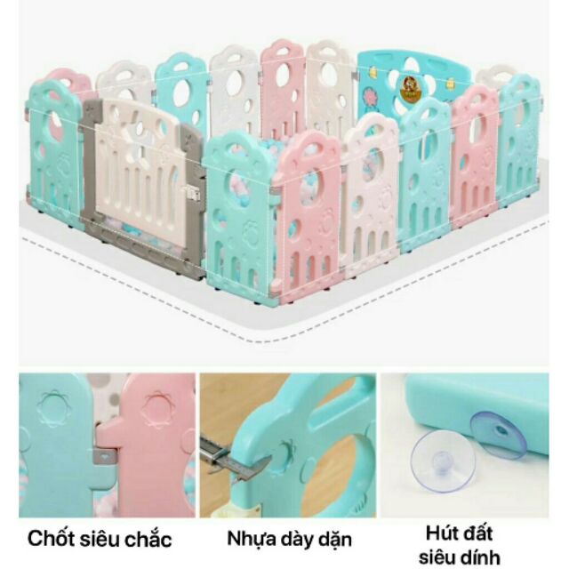 QUÂY BÓNG 3D CHO BÉ MÀU PASTEL 12 CÁNH + 2 CỬA ( KT 1M55*1M55)