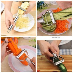 Nạo củ quả inox LIDACO đa năng 3 trong 1 có thể bào sợi
