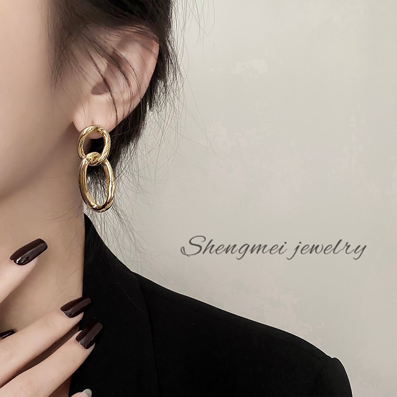 Bông Tai Hàn Quốc Dạng Xích Mạ Bạc S925 Sang Chảnh Mainia Shop