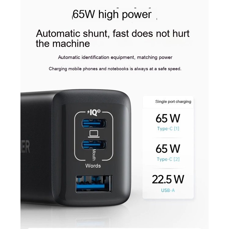 [ HỎA TỐC] Củ sạc nhanh Anker Powerport III Nano 65W A2332 - Anker 535 PPS , QC3.0, PD20w, PD30W