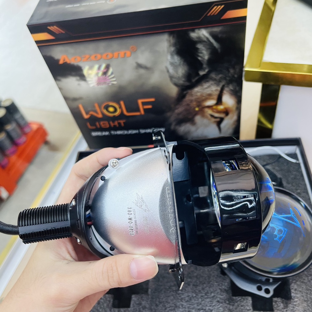 Đèn Bi Led Wolf Light Aozoom Gắn Xe Ô Tô , Xe Hơi Chính Hãng Bảo Hành 3 Năm