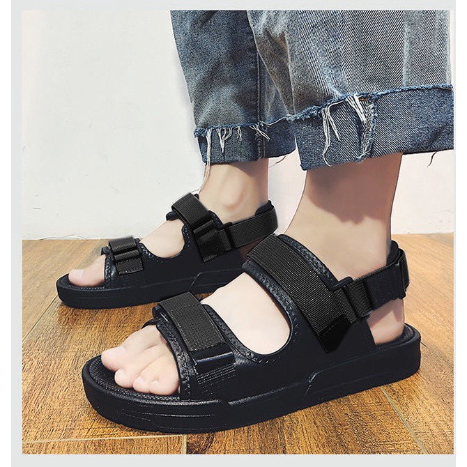 Giầy Sandal Nam Học Sinh 2 Quai Ngang trơn đơn giản không lỗi môt