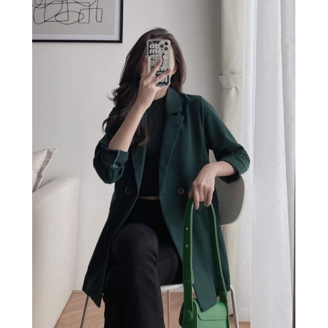 Blazer dáng dài Hàn Quốc - Oversize