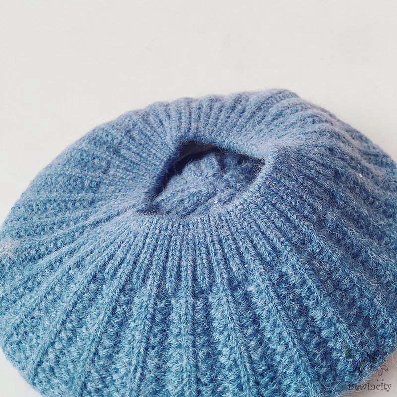 Mũ Nồi Dệt Kim Màu Trơn Dễ Thương Phong Cách Hàn Quốc Cho Bé Gái