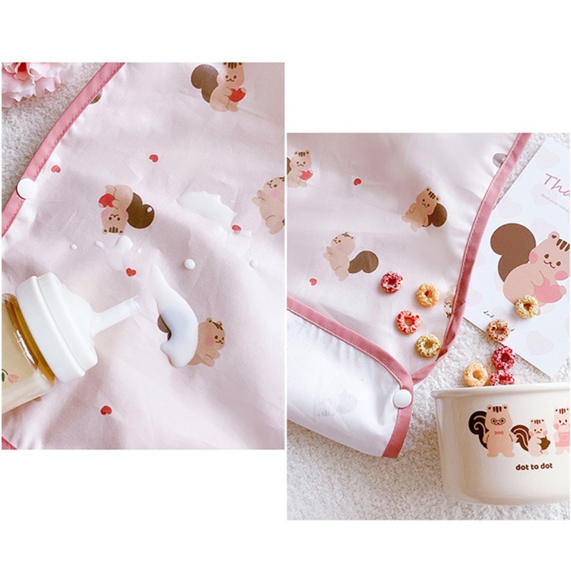 Yếm Ăn Chống Thấm Nước Chống Tràn In Họa Tiết Hoạt Hình Kèm Túi Đựng Tiện Dụng Cho Bé Sơ Sinh